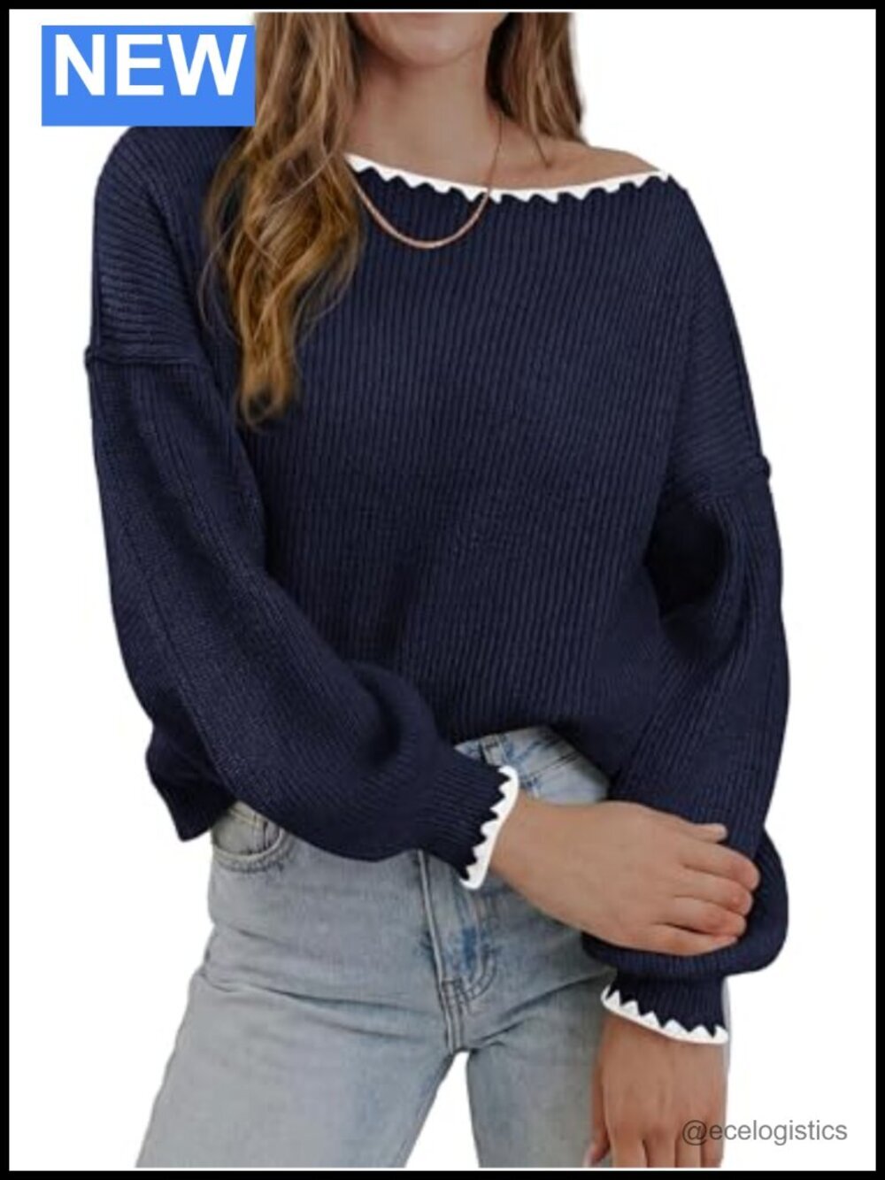 Oversized Long Sleeve Ribbed Knit Pullover Sweater